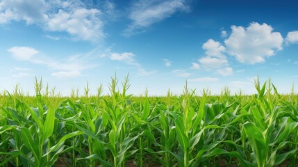 Obraz premium agriculture young corn field