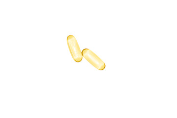 omega 3 capsules isolated on white