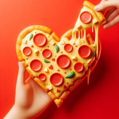 Heart shape design with 3d render and beautiful effect
