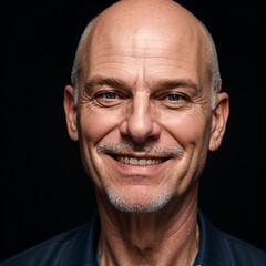 Obraz premium AI generated illustration of a smiling mature bald Caucasian male