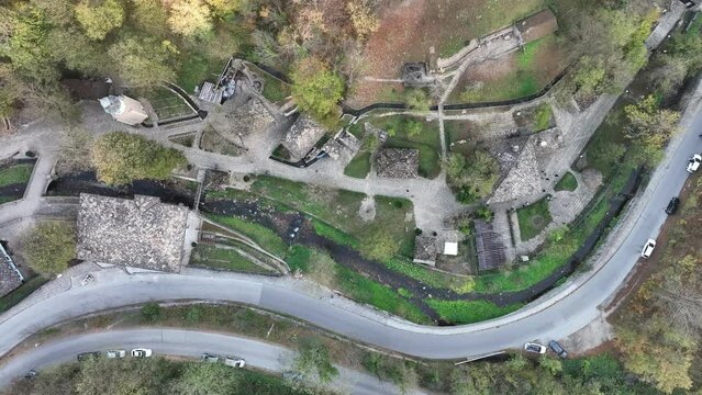 Aerial view of Architectural Ethnographic Complex Etar near Gabrovo, Bulgaria