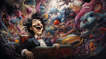 Fototapeta premium Big colorful cartoon smile