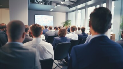 
Corporate meeting of IT industry employees who talk about new projects and the direction of company development