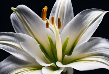 close up shot of white lilia flower, taken in lightroom