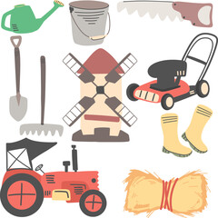 vector graphic of the package of things you have on the farm is hand drawn with a seamless pattern, perfect for your design needs