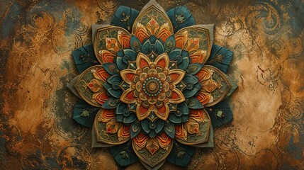 Obraz na płótnie Canvas AI generated illustration of vibrant artwork showcasing a striking, oversized floral motif