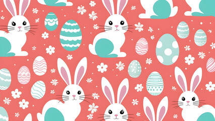 easter seamless pattern with rabbits
Easter background
Easter card
AI generated