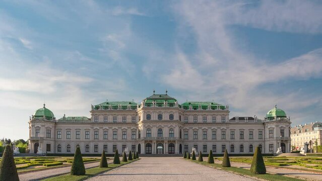 Vienna Austria time lapse at Belvedere Palace