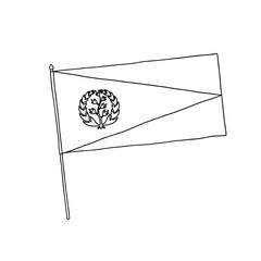 Flag of Eritrea. Vector, black and white hand drawn flag.