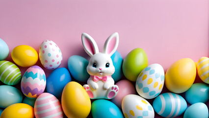 easter bunny and eggs
Easter background
Easter card
AI generated