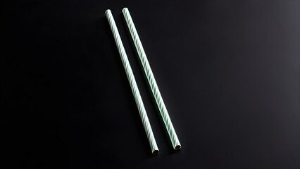 Reused, recycled paper straw images. Generative AI.