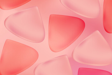 Pink background with smooth abstract shapes, cute glowing droplet wallpaper. Aesthetic nude colors pattern for beauty product display or websites, presentations, menu, card design, flyers, posters.