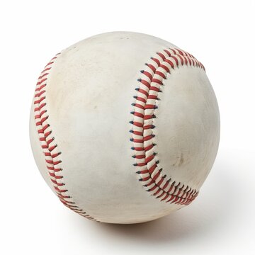 High-Resolution Image of a Baseball Isolated on White