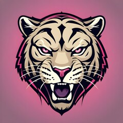 tiger head mascot logo illustration graphic design 