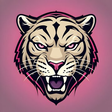 tiger head mascot logo illustration graphic design 