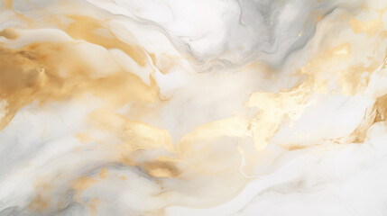 Marmurowa złota ściana - abstrakcyjny obraz farbą atramentem alkoholowym. Tło pod baner - obrazy, fototapety, plakaty