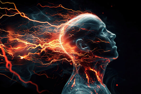 A man gets an electric shock, electricity courses through a body causing intense muscle contractions.