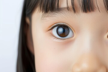 日本人の子供の目のパーツ写真（アジア人・白背景・背景なし） - obrazy, fototapety, plakaty