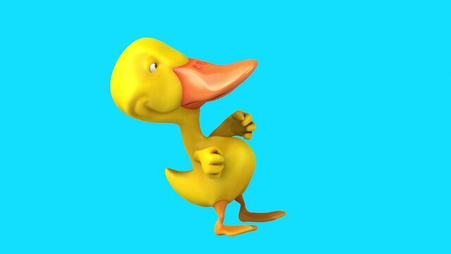Fun 3D cartoon duck dancing (with alpha channel)