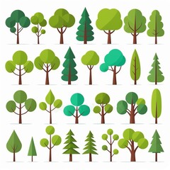 Stock Image: Cartoon Trees Set Vector Design