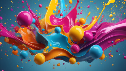 geberetive ai graffiti background wallpaper spills and colorful paint splashes