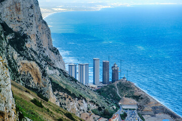 Unfinished High-Rise Apartments by the Ocean, Located on Brian Navarro Way in Eastside, Gibraltar...
