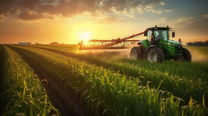agriculture spraying corn field