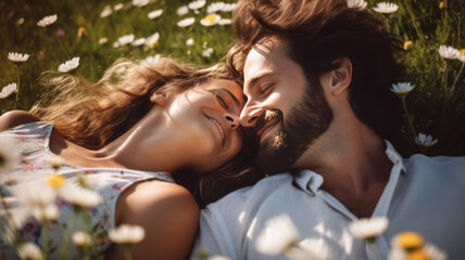 Couple  in flowers