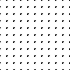 Square seamless background pattern from geometric shapes. The pattern is evenly filled with black raccoon head symbols. Vector illustration on white background