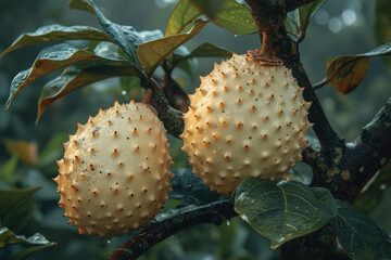 Close-Up of Two Fruits on a Tree