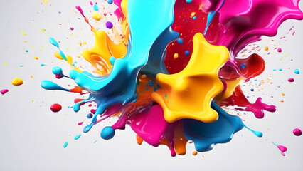 generative ai background colorful graffiti paint splashes