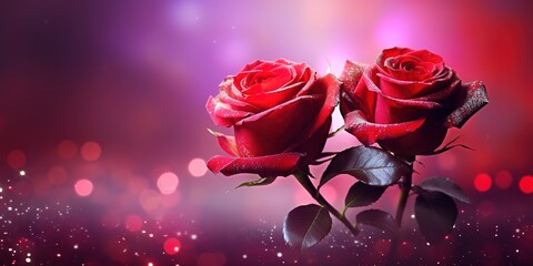 very beautiful red roses blur light spotlight background,