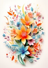 Fototapeta premium Greeting card with flowers 8 March International Women's day holiday. The Venus symbol. Mother's day greeting card. watercolor, patterns, style of vintage paper book
