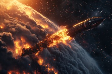 Rocket in Space fire