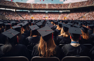 Rows of College students at graduation