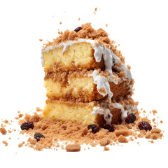 Crumbly Cake on a transparent background .