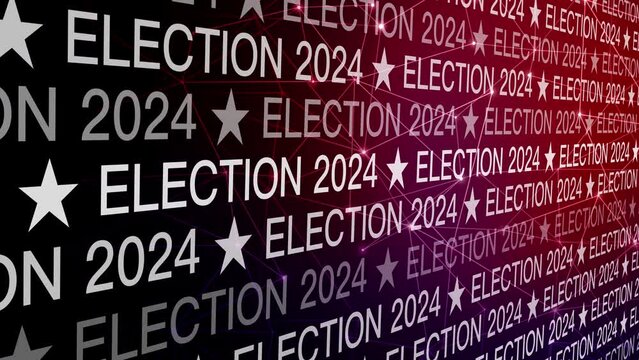 Election background and connected lines glimpse into 2024 presidential election, politics, and voting
