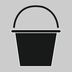 Bucket icon vector. Vector bucket icon illustration isolated on light White background. Vector illustration. Eps file 290.