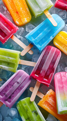 Assortment of Colorful popsicles background
