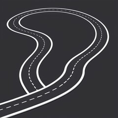High-Quality Vector Illustration of Curved Road Design