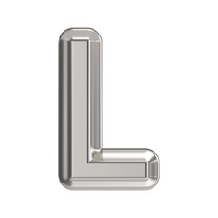 Steel font Letter L 3D