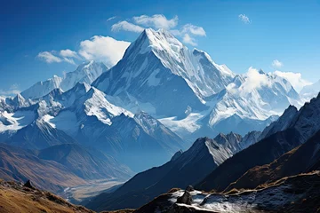Papier Peint photo Himalaya Himalayas. Mountains covered with snow. Generative AI Art. Beautiful view.