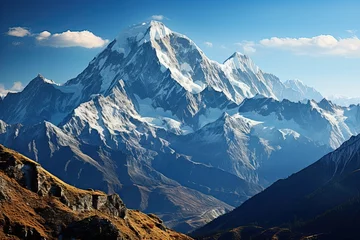 Papier Peint photo Himalaya Himalayas. Mountains covered with snow. Generative AI Art. Beautiful view.