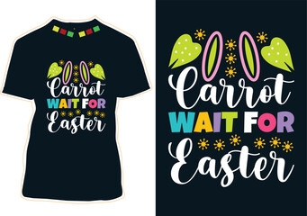 Carrot Wait For Easter Day T-Shirt Design