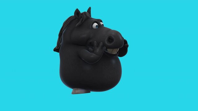 Fun 3D cartoon horse dancing (with alpha channel)
