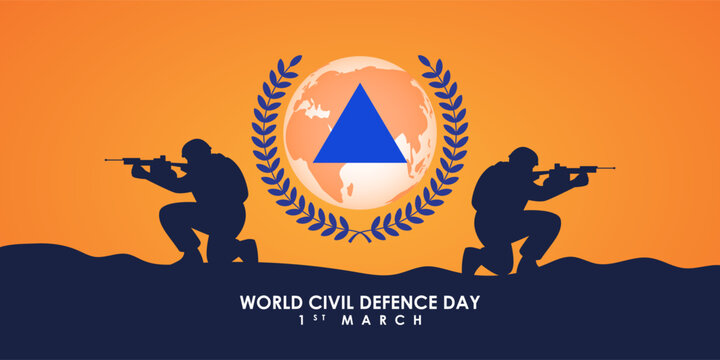 Vector illustration of World Civil Defence Day social media feed template