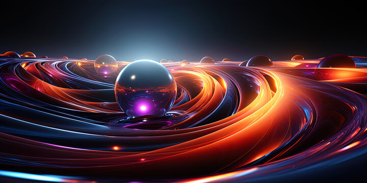 A hypnotic planet with an atmosphere refracting light into multi colored rays resembling a rainbo