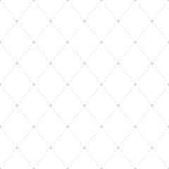 Vector seamless pattern. Modern simple stylish texture. Repeating geometric tiles. Simple dotted line diamonds. Dotted monochrome ornament with rhombuses.