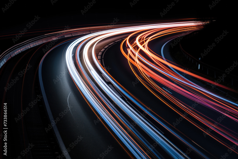 Poster speed motion blur. colorful light trails. abstract background image. created with generative ai tech