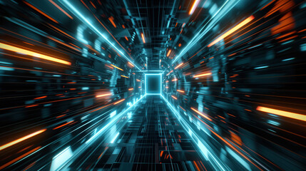 Obraz premium Speed motion blur. Colorful light trails. Abstract background image. Created with Generative AI technology